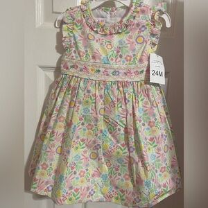 NWT Bonnie Baby Smocked Easter Dress & Diaper Cover